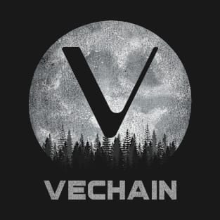 Vintage Vechain VET Coin To The Moon Crypto Token Cryptocurrency Blockchain Wallet Birthday Gift For Men Women Kids T-Shirt