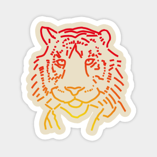 Red Tiger Animals Portrait Magnet