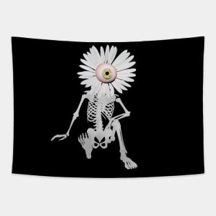 Flower Head One Eye Skeleton Tapestry