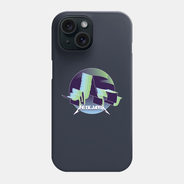 Reykjavik Vaporwave Phone Case by Papa Rossi