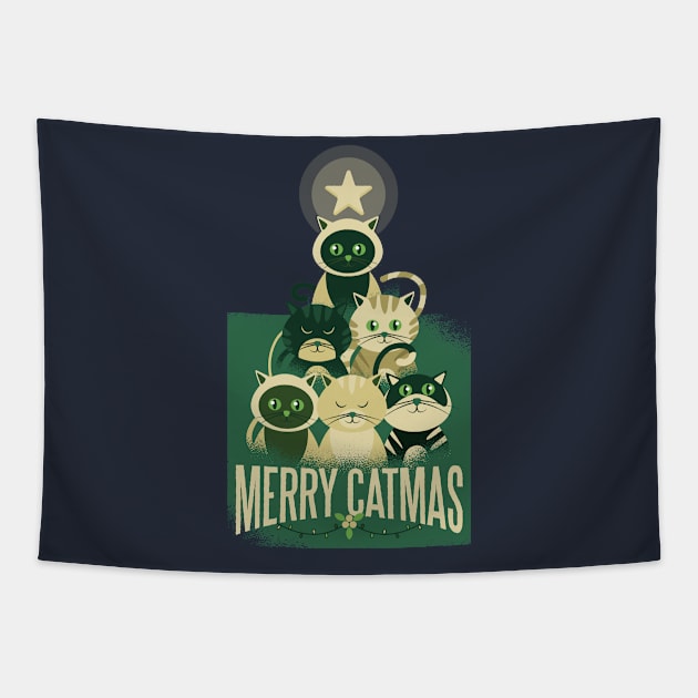 Cats Christmas Gift Tapestry by HBfunshirts