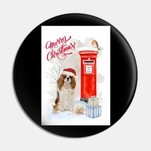 Cavalier King Charles Spaniel Merry Christmas Santa Dog Pin