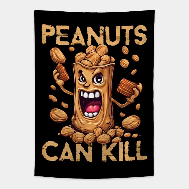 Shell Shocked: The Angry Peanut Strikes Back Tapestry by LopGraphiX