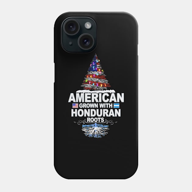 Christmas Tree  American Grown With Honduran Roots - Gift for Honduran From Honduras Phone Case by Country Flags