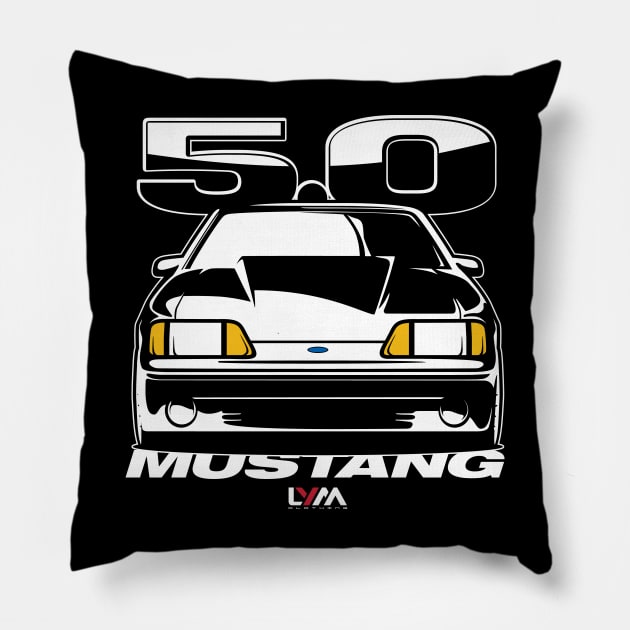 Foxbody 5.0 Ford Mustang GT Pillow by LYM Clothing