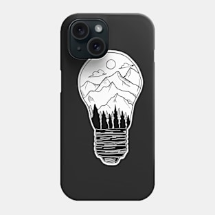 Mountains in a lightbulb creative handdrawn Gift Phone Case