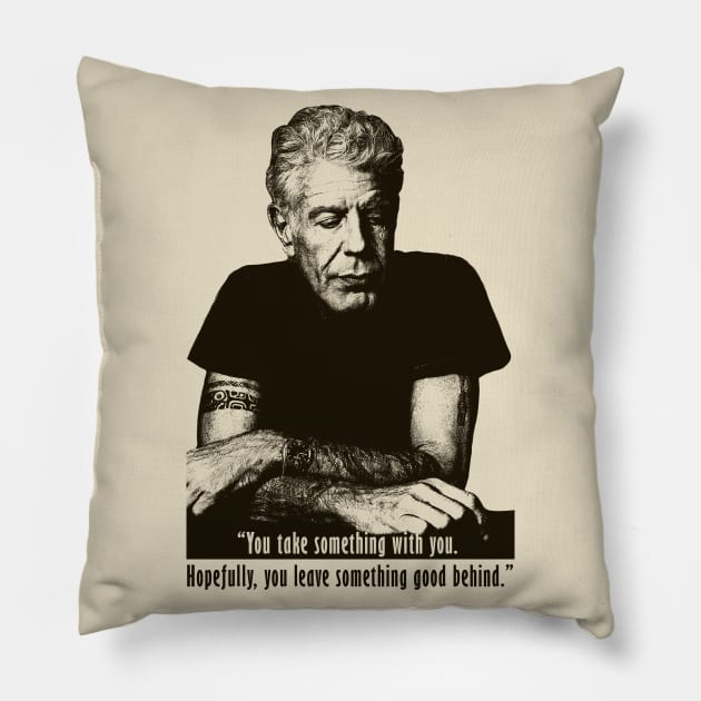 Anthony Bourdain Pillow by RetroPandora