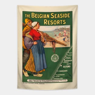 Belgian Seaside Resorts Vintage Poster 1910 Tapestry