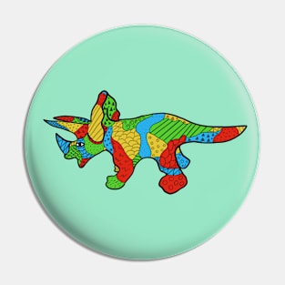 Pop-Art Triceratops Pin