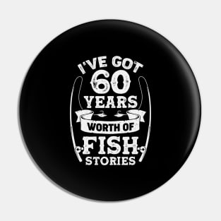 Fishing Fisherman 60 Years Old Birthday Gift Pin