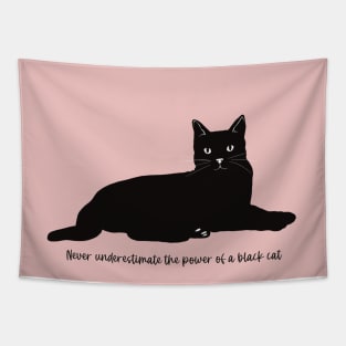 Never underestimate the power of a black cat Tapestry