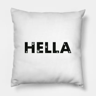 Hella cat name made of hand drawn paw prints Pillow