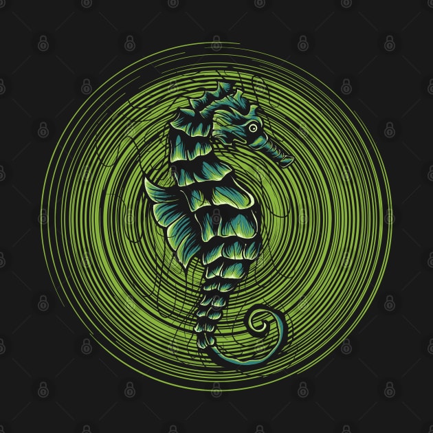 Sea horse in circle by Tuye Project