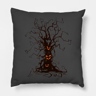 Halloween Horror Tree - Creepy Evil Faces Pillow