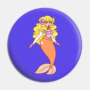 Pink and Coral Mermaid Pin