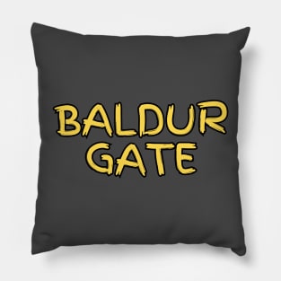 Baldur's Gate Parody Logo - Horrible Design Pillow