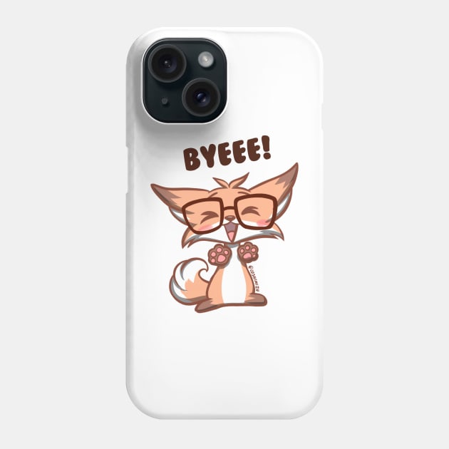 Cute Kawaii Nerd Fox bye byeee Phone Case by Kyumotea