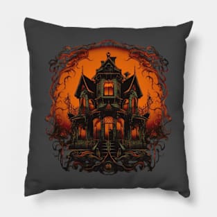 Halloween Spooky Haunted Mansion Pillow