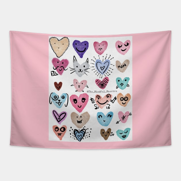 Bunch of Hearts Tapestry by The Mindful Maestra