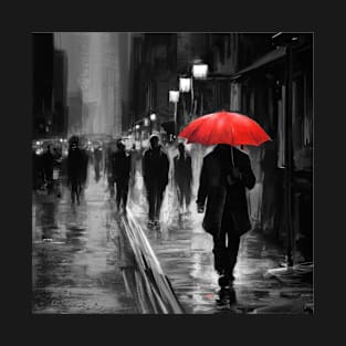 Man With Red Umbrella T-Shirt