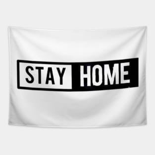 Stay home black print Tapestry