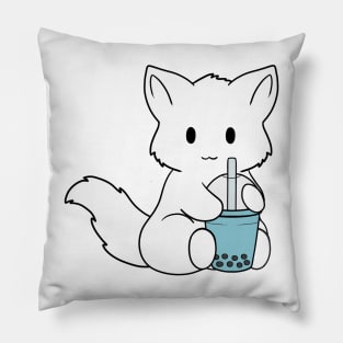 Bubble Tea White Fox Pillow