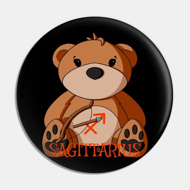 Sagittarius Teddy Bear Pin by Alisha Ober Designs