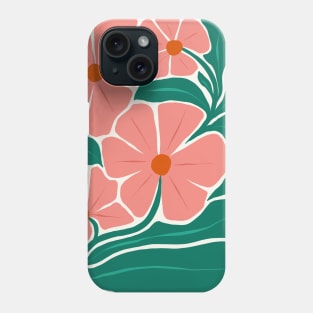 Modern Peach Pink Flowers Phone Case