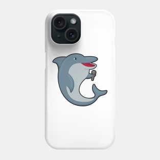 Dolphin at Singing with Microphone Phone Case