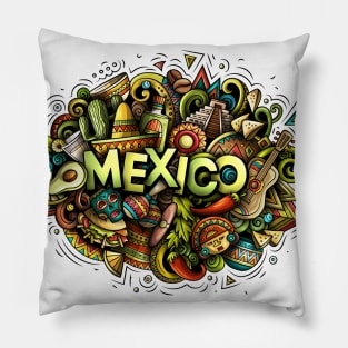 MEXICO Cartoon Illustration Pillow