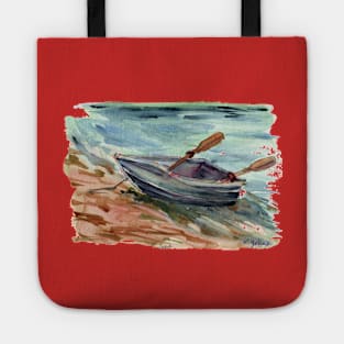 the lonely bark on shore Tote