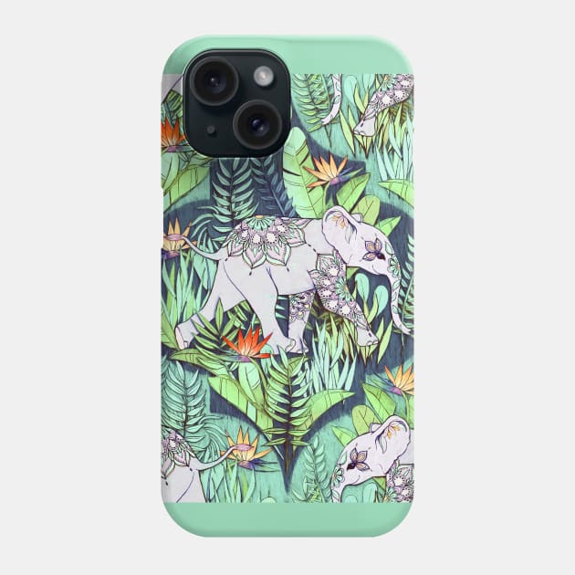 Little Elephant on a Jungle Adventure – faded vintage version Phone Case by micklyn