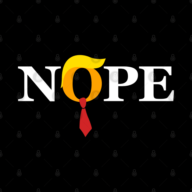 "Nope" Trump Orange Face Red Tie Wig by TextTees