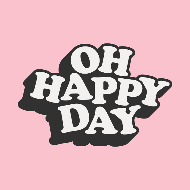 Oh Happy Day in black peach white by MotivatedType