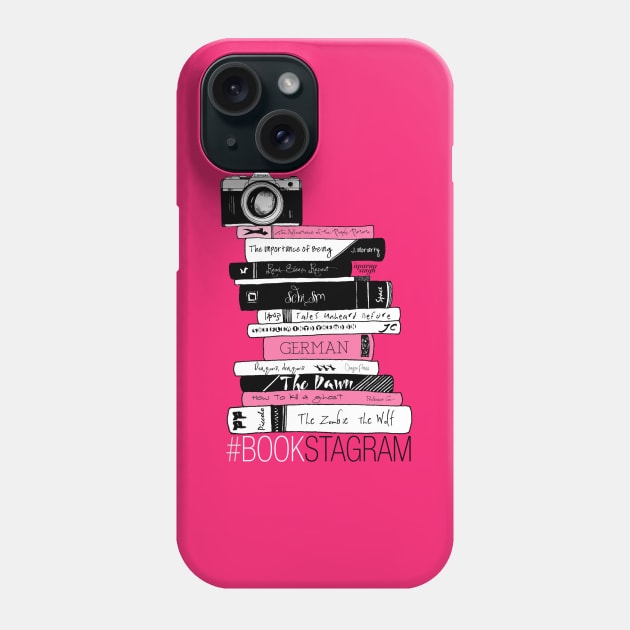 Stack of books - Book Photography - Bookstagram (Pink) Phone Case by applebubble