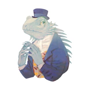 Blue iguana gentleman T-Shirt