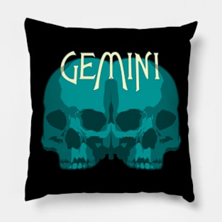 Gemini Blue Skulls Pillow