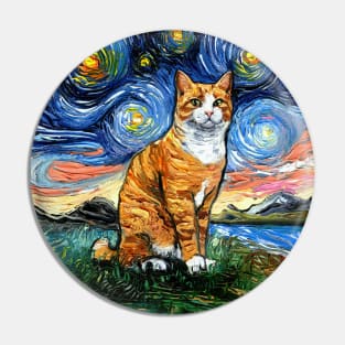 Orange Tuxedo Tabby Night Pin