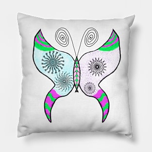 Pink and Blue Butterfly Pillow