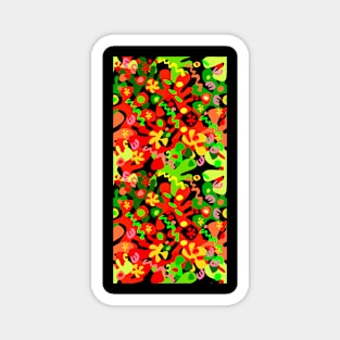 Garden of Abstract Delights on Black Vertical Double Magnet