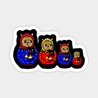 cat matryoshka Magnet