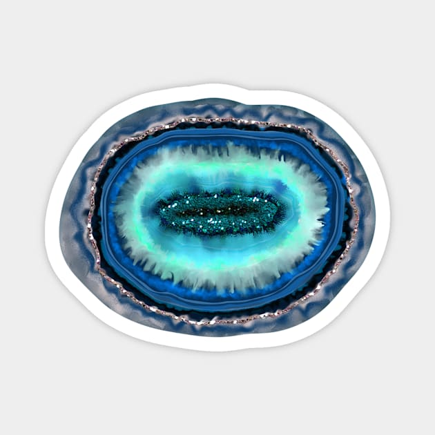 Aqua Geode | Cherie's Art(c)2021 Magnet by CheriesArt