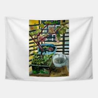 Urban Nature: A Balcony View Tapestry