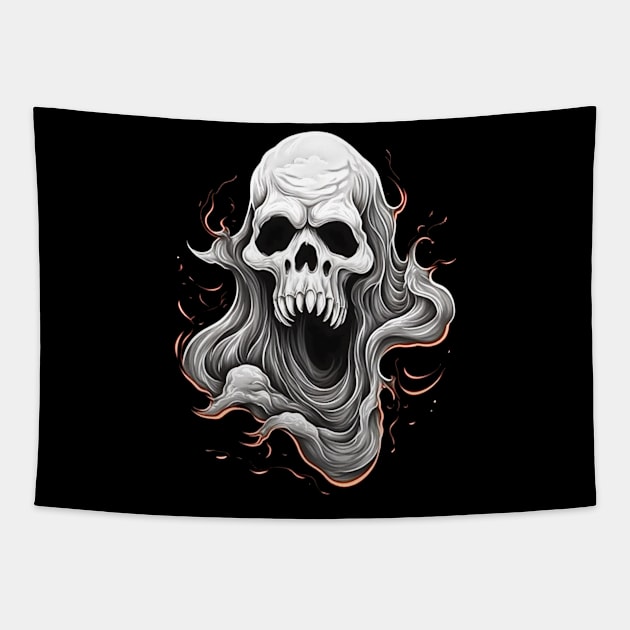 Eerie Halloween Ghoul Art - Spooky Season Delight Tapestry by Captain Peter Designs