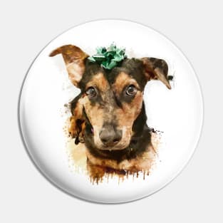 Miniature Pinscher dog watercolor Pin