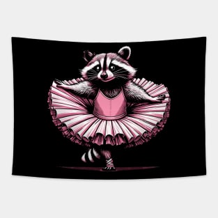 Cute Raccoon Ballet Dance Funny Ballet Tapestry