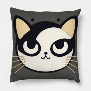 Cartoon cat character icon logo Pillow