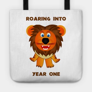 Roaring Into Year One (Cartoon Lion) Tote