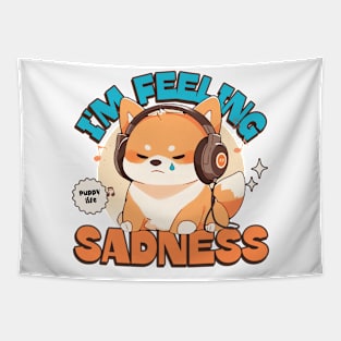 Cute Puppy Sadness Tapestry