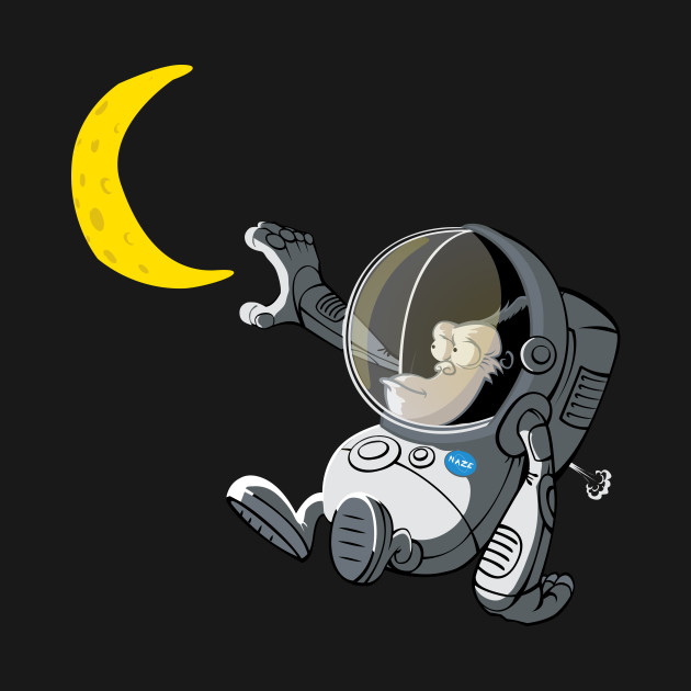 Space monkey - Monkey Anima Funny Space Cosmonaute - T-Shirt | TeePublic